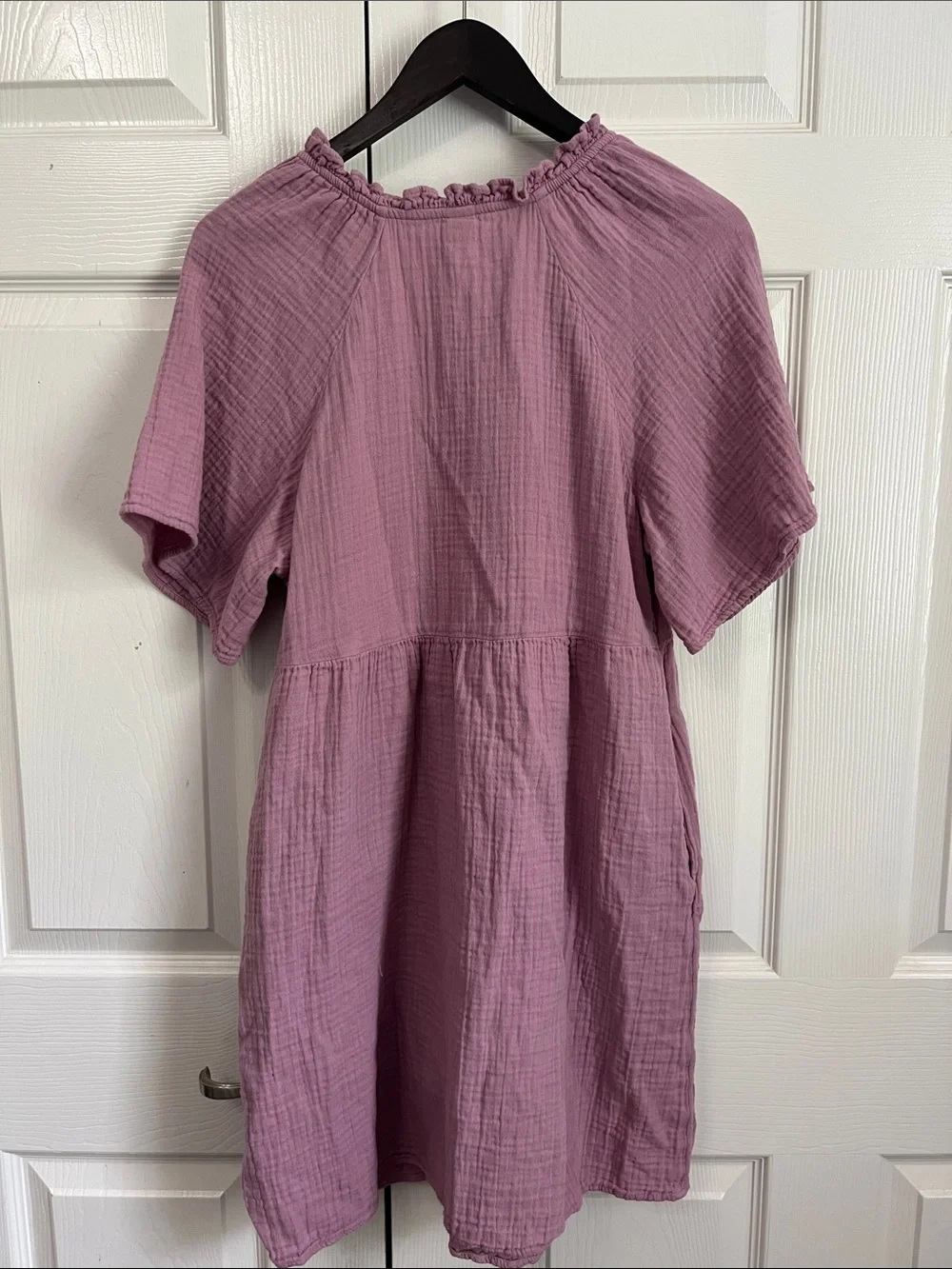 Old Navy Mauve Pink V-Neck Gauze Tunic with pockets - Picture 5 of 5